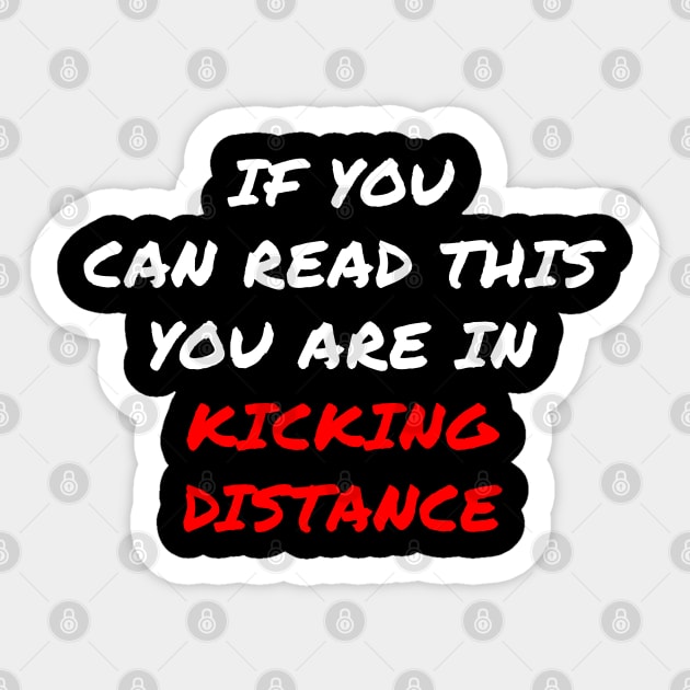 Kicking Distance Warning Sticker by SpinningKickTKD